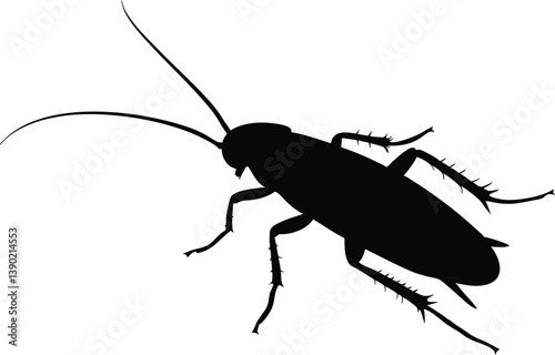 Cockroach silhouette vector, Cockroach black clip art