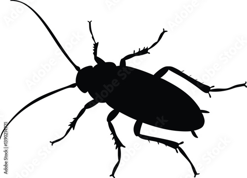 Cockroach silhouette vector, Cockroach black clip art