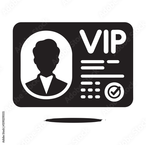 Minimal Vip profile verification ID card icon outlined vector collection.