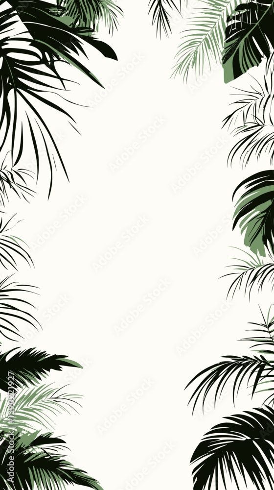 custom made wallpaper toronto digitalTropical Palm Leaves Border Vector Illustration for Nature-Themed Designs and Decorations