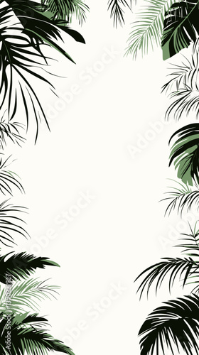 Wallpaper Mural Tropical Palm Leaves Border Vector Illustration for Nature-Themed Designs and Decorations Torontodigital.ca