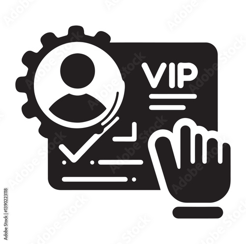 Minimal Vip profile verification ID card icon outlined vector collection.