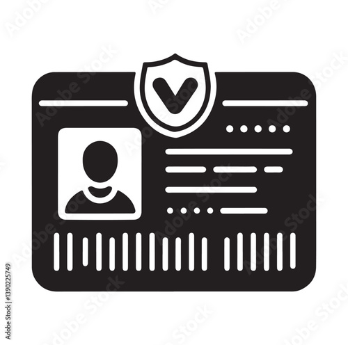 Minimal Vip profile verification ID card icon outlined vector collection.