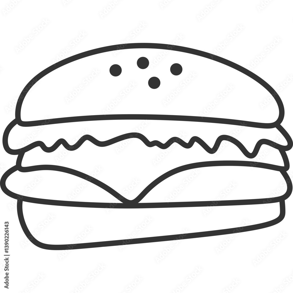 Hamburger Line Art Hamburger Line Art