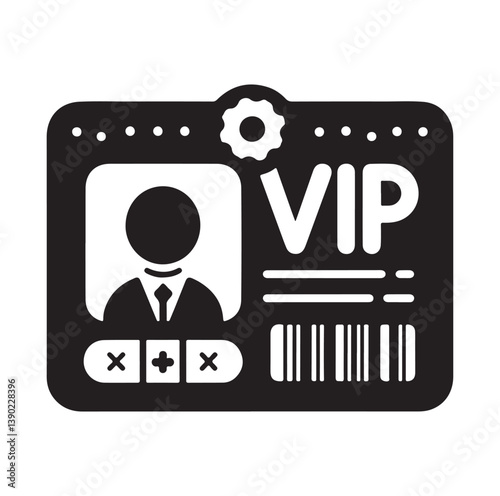 Minimal Vip profile verification ID card icon outlined vector collection.