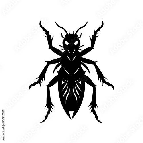 Creepy insect illustration silhouette