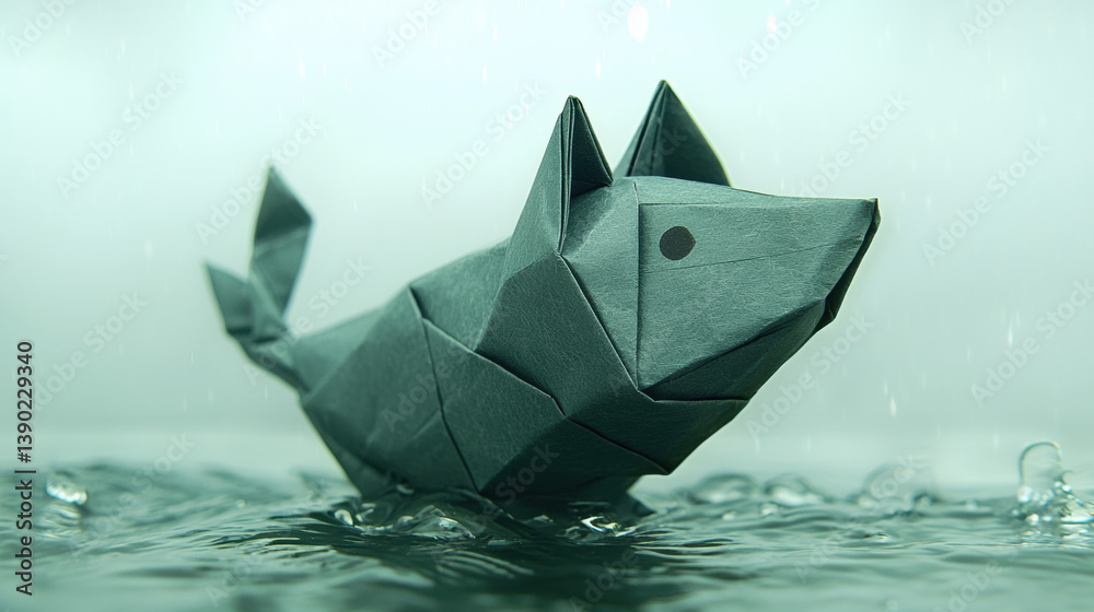 Fototapeta premium Origami Fish in Water