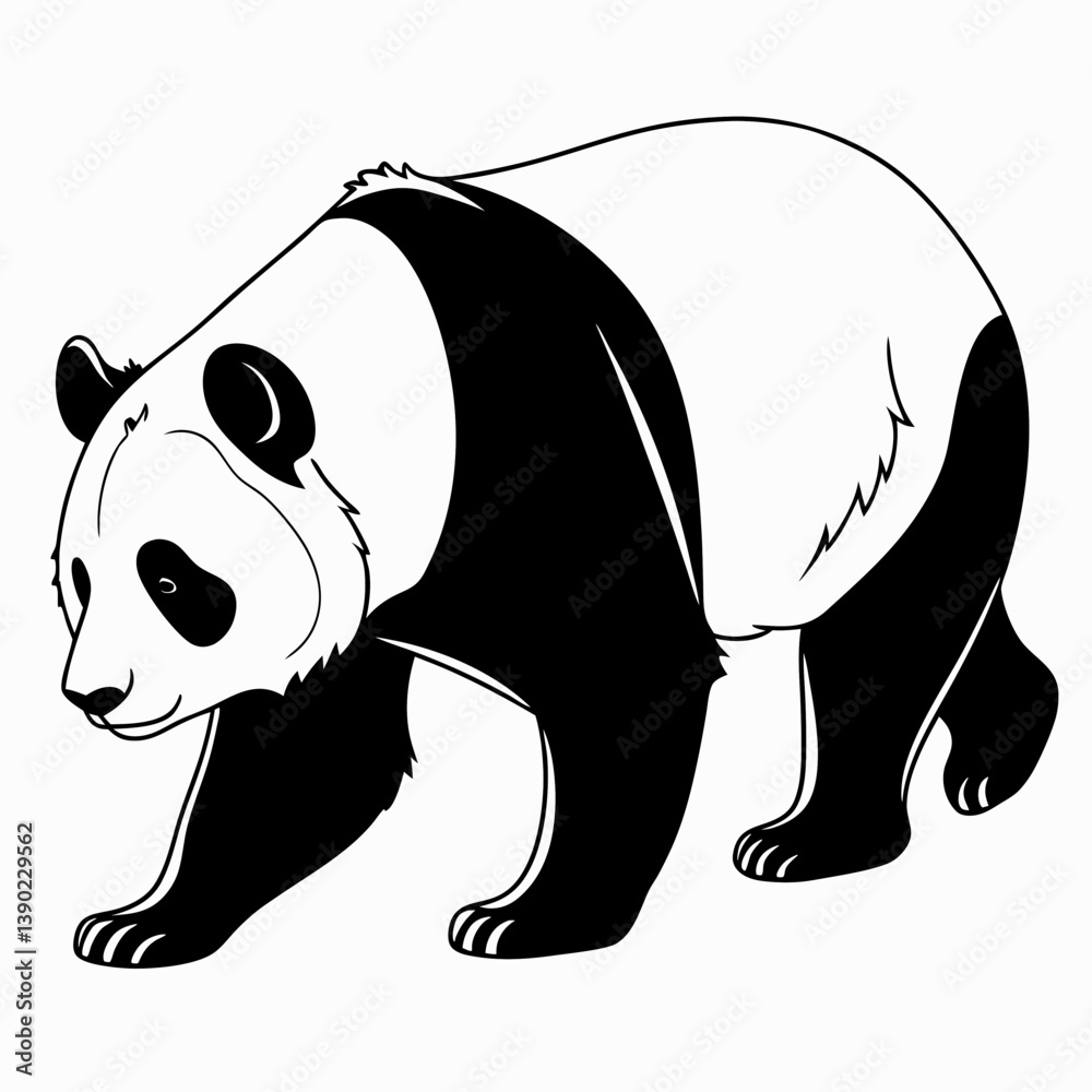 Naklejka premium panda-silhouette