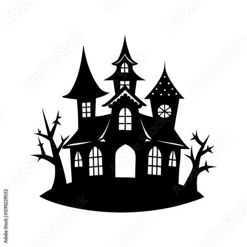 castle in the night silhouette