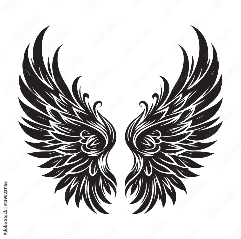 Obraz premium Wings icons silhouette vector for your design on white background