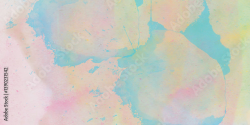 Abstract translucent multicolored watercolor background. Watercolor background. 3D illustration, 3D rendering. Colorful gradient ink colors wet effect hand drawn canvas background .