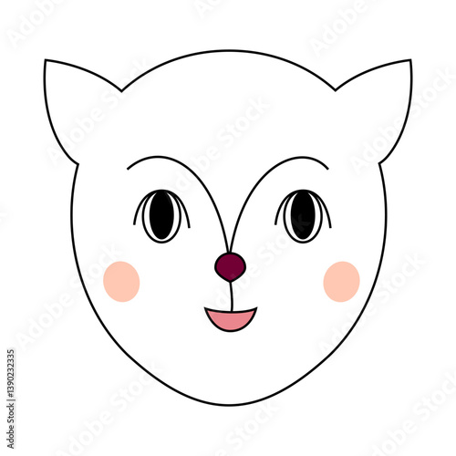 Vector drawing of a cheerful smiling animal face.