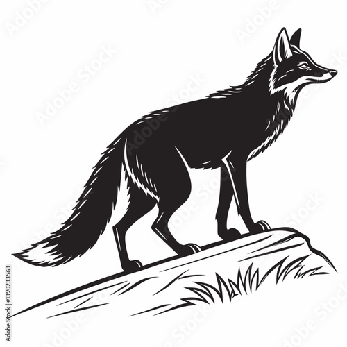 silhouette of a sleek fox