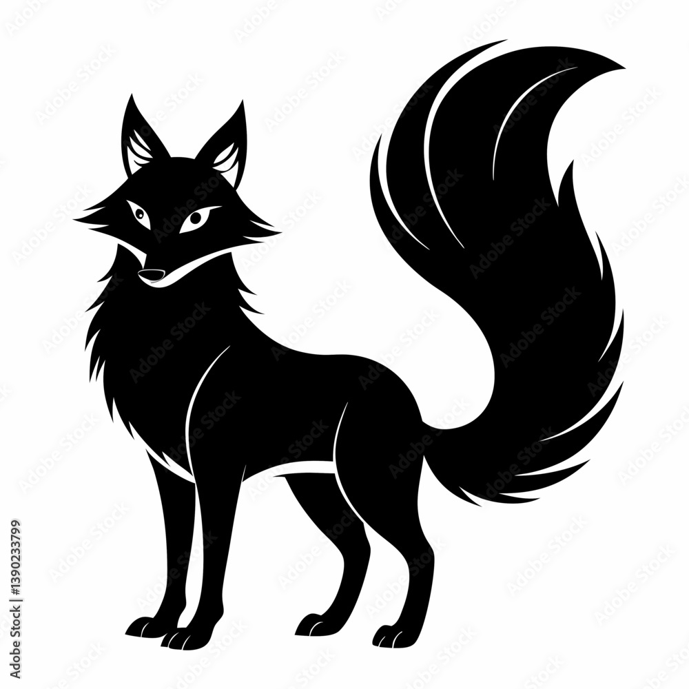 Obraz premium silhouette of a sleek fox