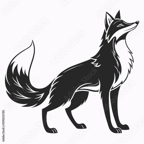 silhouette of a sleek fox