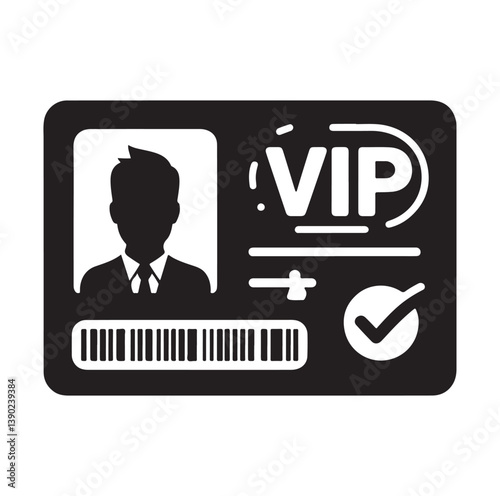 Minimal Vip profile verification ID card icon outlined vector collection.