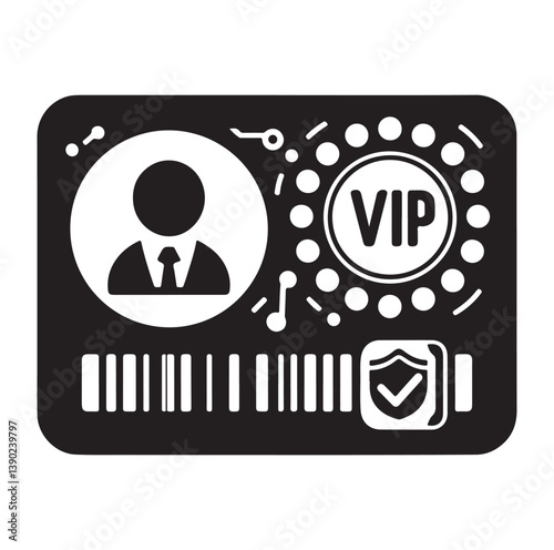 Minimal Vip profile verification ID card icon outlined vector collection.