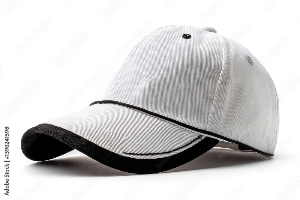 Fototapeta premium Stylish minimalist baseball cap isolated on white background for fashion enthusiasts and casual wearers alike