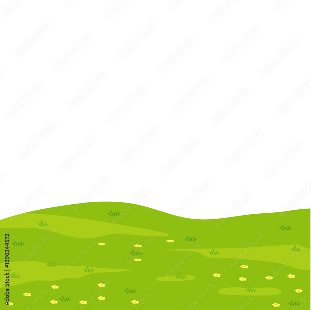 Landscape of meadow and grassland. Vector illustration. Landscape of meadow and grassland. Vector illustration.