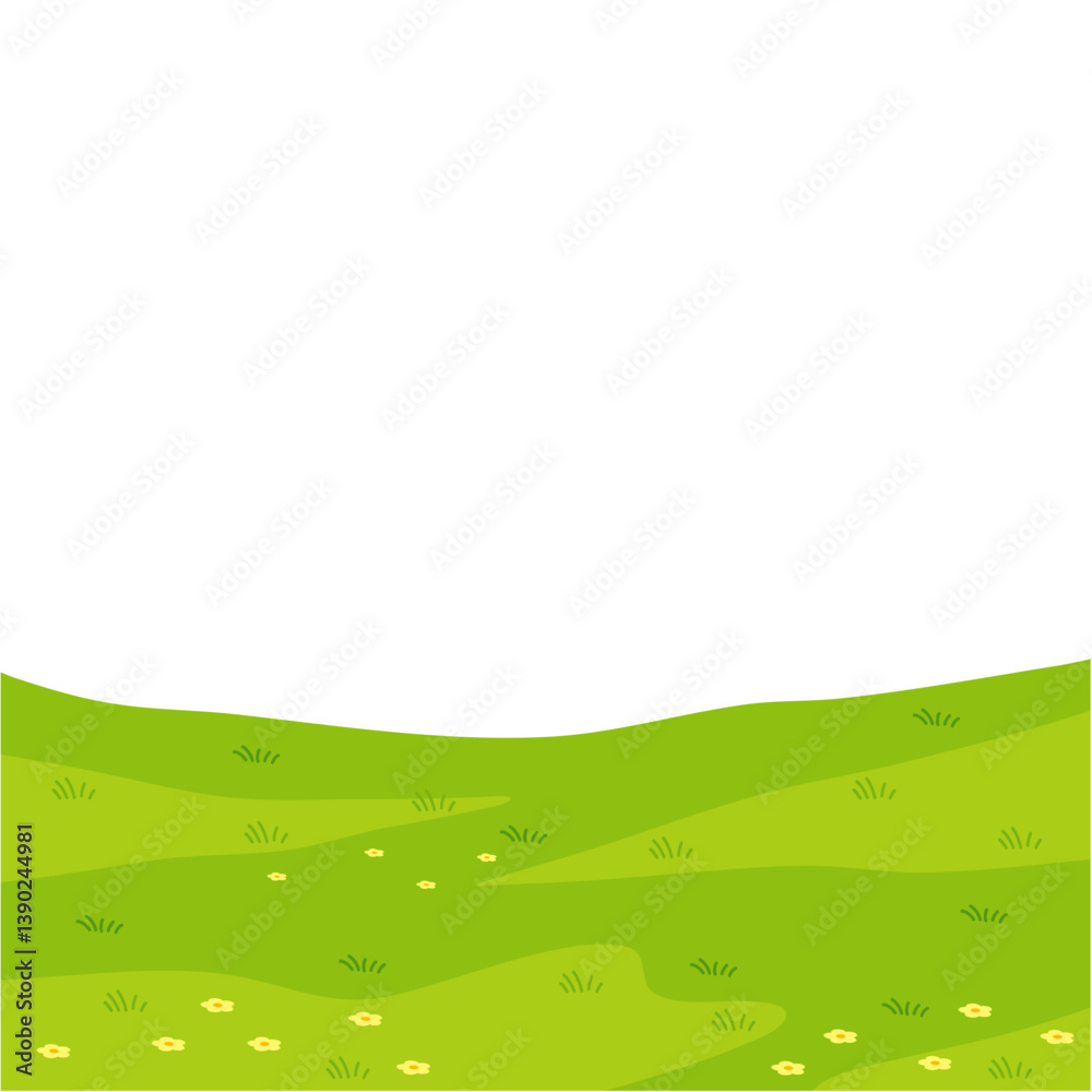 Landscape of meadow and grassland. Vector illustration. Landscape of meadow and grassland. Vector illustration.