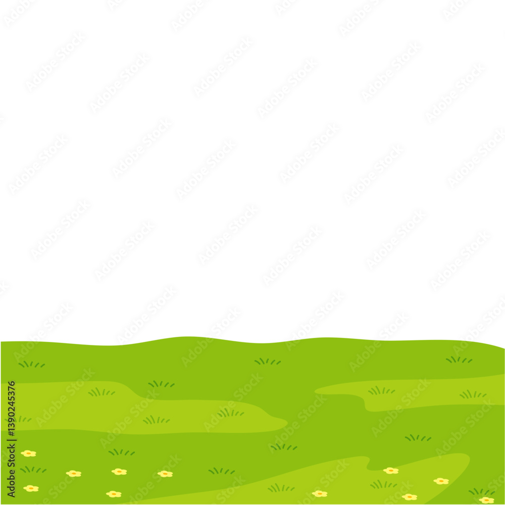 Landscape of meadow and grassland. Vector illustration. Landscape of meadow and grassland. Vector illustration.