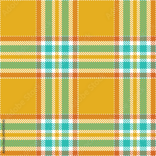 Plaid pattern seamless. Vibrant white & Warm golden rod Tartan Fabric Design. 