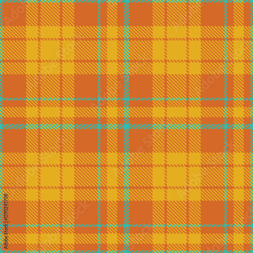 Contemporary Traditional browny orange & Pastel golden rod Seamless Tartan Fabric Design