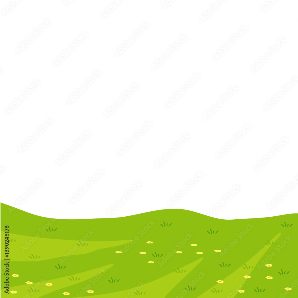 Landscape of meadow and grassland. Vector illustration. Landscape of meadow and grassland. Vector illustration.