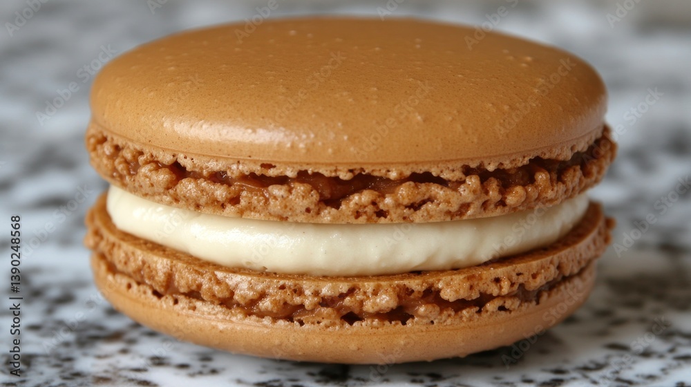 Caramel Macaron on a Placemat Caramel Macaron on a Placemat