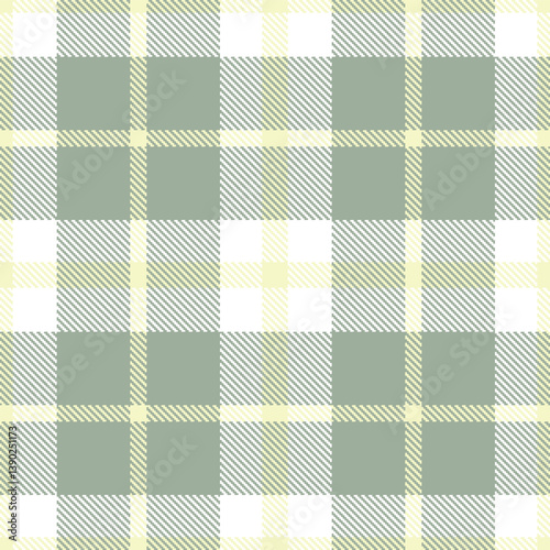 Vivid ivory and Bright white Seamless Tartan Fabric Design
