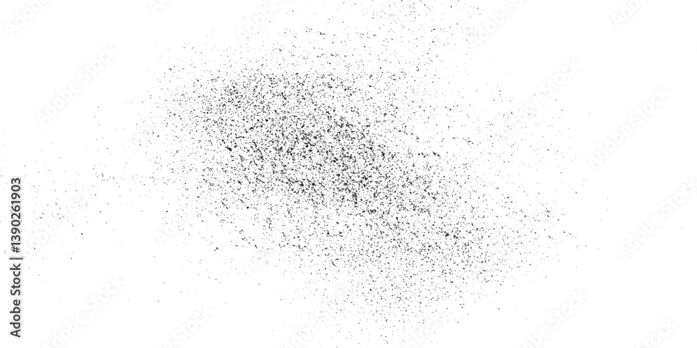 Fototapeta premium Black dust isolated on transparent background. Texture grunge background spray effect White light glow effect particle stars isolated on transparent background 