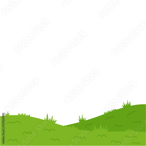 Nature landscape with hills and fields. Vector illustration.