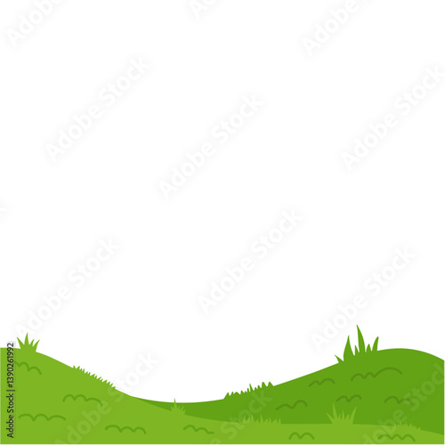 Nature landscape with hills and fields. Vector illustration.
