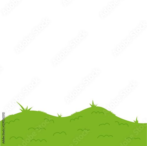 Nature landscape with hills and fields. Vector illustration.