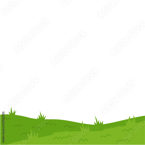 Nature landscape with hills and fields. Vector illustration.