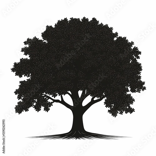 Tree Silhouette Vector Design: Nature's Graphic Foliage Art for Eco-Friendly Landscapes