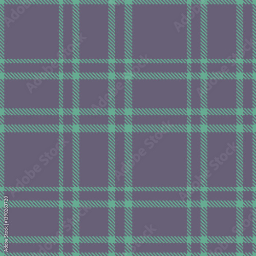 Contemporary Highland dull teal & Cool purplish grey Seamless Tartan Fabric Design