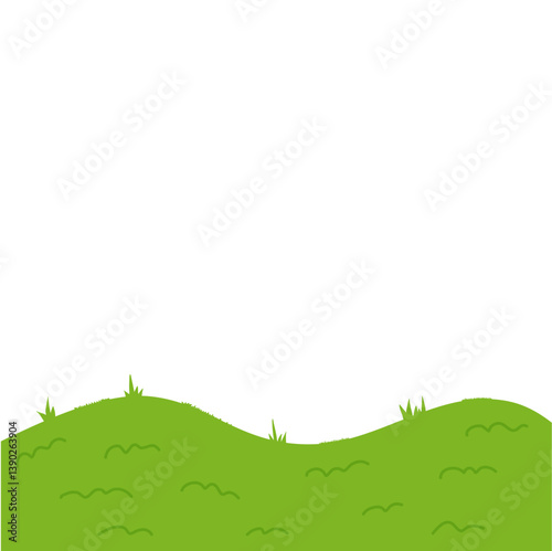 Nature landscape with hills and fields. Vector illustration.