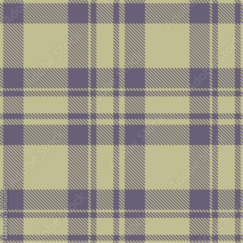 Contemporary Seamless Tartan featuring Bright putty and Warm purplish grey Fabric Design