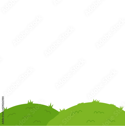 Nature landscape with hills and fields. Vector illustration.