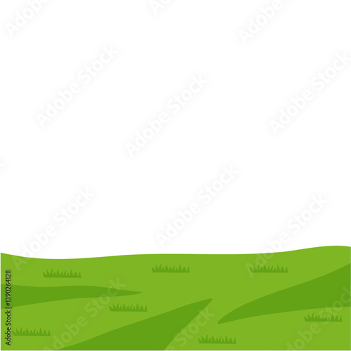 Nature landscape with hills and fields. Vector illustration.