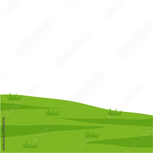 Nature landscape with hills and fields. Vector illustration.