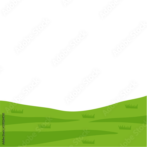 Nature landscape with hills and fields. Vector illustration.