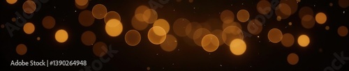 Luxurious gold bokeh lights creating a dazzling effect against a rich black background,  glowing,  shiny