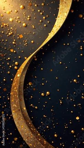 Luxurious gold curve design on light background for gala invitation card,  illustration, luxury