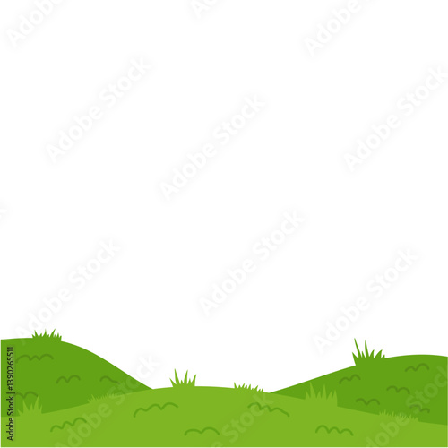 Nature landscape with hills and fields. Vector illustration.