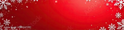 Red background with a border of delicate snowflakes, perfect for winter-themed designs,  festive,  vector