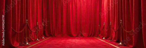 Red carpet fabric with seamless pattern suitable for elegant events and glamorous settings,  fabric,  elegant
