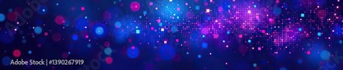 Pixelated abstract background made up of small dots and squares in various shades of blue and purple,  artistic,  digital art