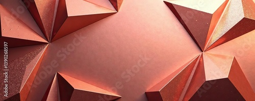 Luxurious rose gold background with metallic textures and geometric shapes, elegant, modern, design projects, presentations,  textures,  shapes